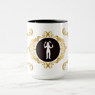 Mug blanc en silhouette blanche