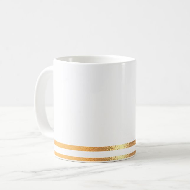 Mug blanc et doré (Devant gauche)