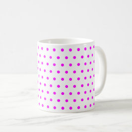 Mug Blanc Magenta Pois Nettoyer Simple Minimal