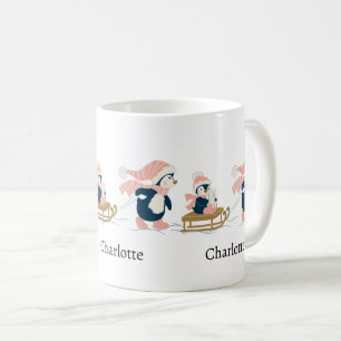 Mug Blanc Nautique Minimaliste Mignon Manchot Joyeux N