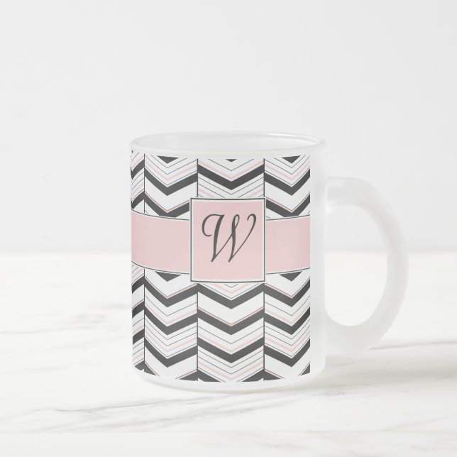 Mug blanc noir et blanc clair Chevron (Droit)