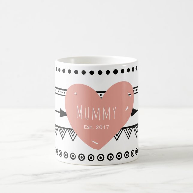 Mug blanc personnalisé 'Mummy Est.2017' (Centre)