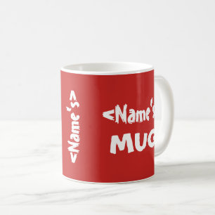 Mug Blanc rouge personnalisé de trio nommé