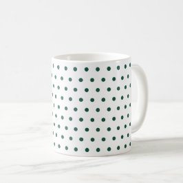 Mug Blanc Vert foncé Pois Nettoyer Simple Minimal