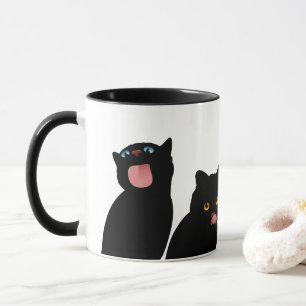 Mug Blep ! Chats noirs léchant Windows