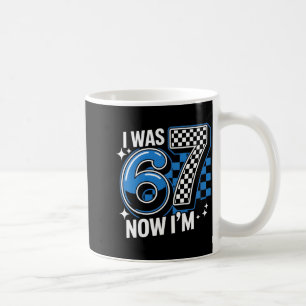 Mug Bleu à carreaux avait 6 7 drôle 67 ans garçons d'a