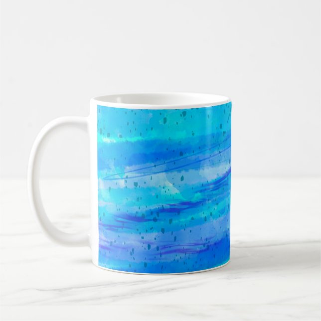 Mug Bleu Aqua, violet et art Abstrait Turquoise (Gauche)
