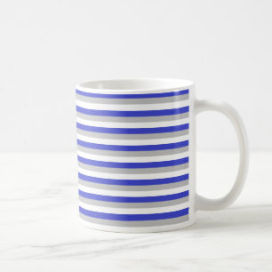 Mug Bleu, argent et blanc