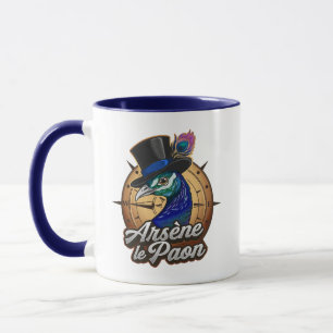 Mug bleu "Arsène le Paon"