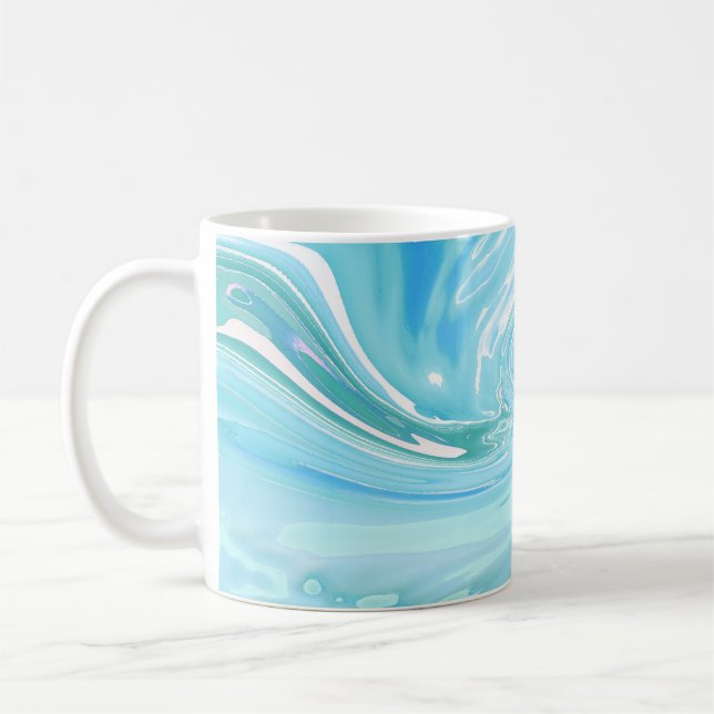Mug Bleu Beachy Abstrait acrylique pour (Gauche)