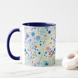 Mug Bleu blanc brillant arbres