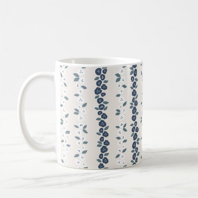Mug Bleu blanc mignon Ferme Motif rustique (Gauche)