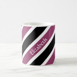 Mug Bleu Blanc Moderne Grandes Bleues Noires Avec Nom