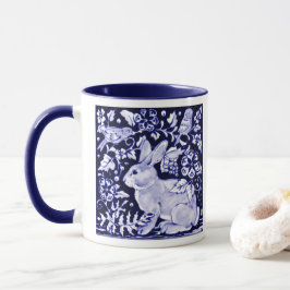 Mug Bleu bleu marine Bleu lapin Oiseaux Dedham Delft