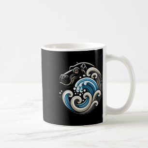 Mug Bleu Chats Vague Drôle Bleu Vague De Moo Deng Cute