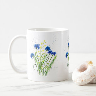 Mug Bleu cornflowers aquarelle fleurie joli Fleurs