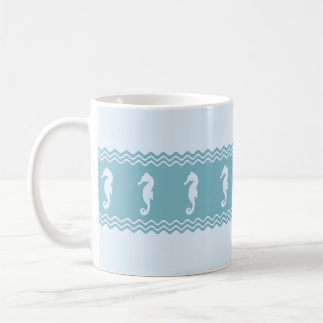 Mug Bleu Côtier Hippocampes (Gauche)