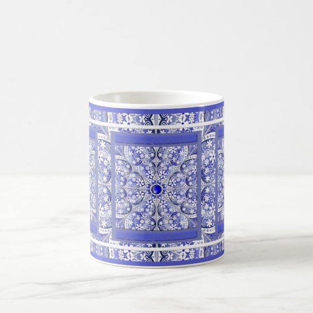 Mug Bleu de dentelle en céramique de Grèce (Centre)