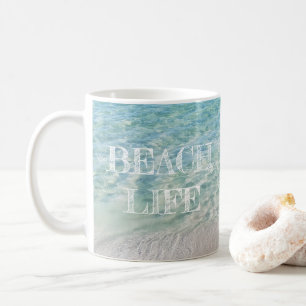 Mug Bleu de turquoise tropical de plage sablonneuse de