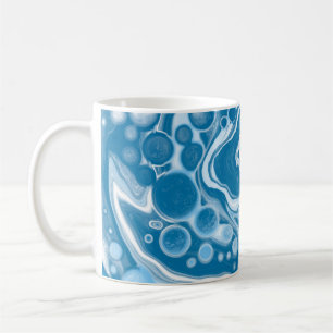 Mug Bleu Digital Pour Peinture Fluid Art Marbre