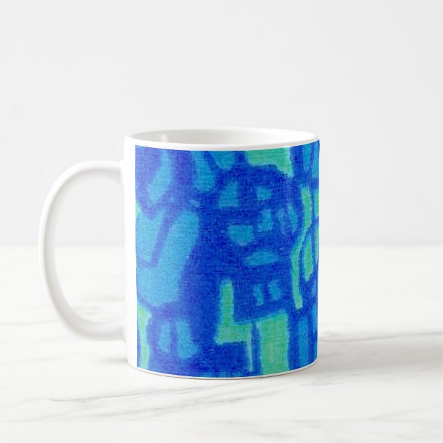 Mug Bleu électrique et boue Abstraite Aqua (Gauche)