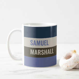 Mug Bleu et Brown Motif Personnalisé