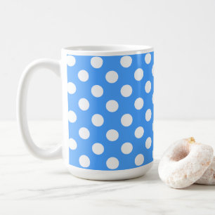 Mug Bleu Et Grands Pois Blancs