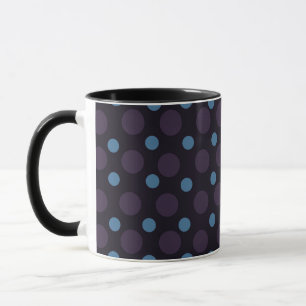 Mug Bleu et Violet sur des pois noirs