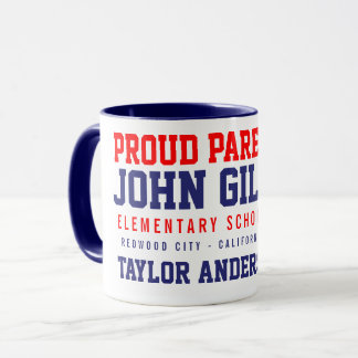 Mug Bleu fier de parent d'ouïe nommée faite sur