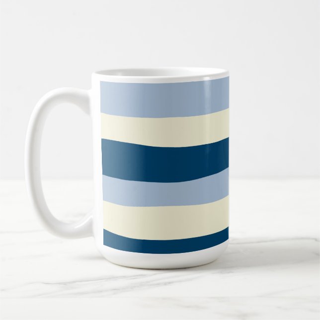 Mug Bleu foncé, Bleu clair et Crème (Gauche)