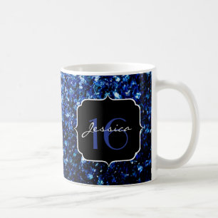 Mug Bleu foncé brillant parties scintillant brillant d