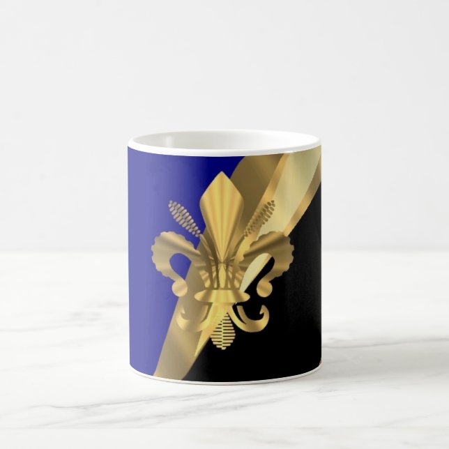 Mug Bleu-foncé et gold fleur de lys (Centre)