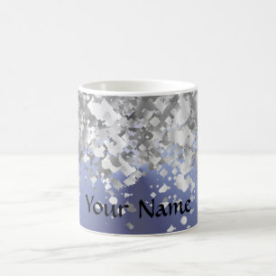 Mug Bleu gris et fausse parties scintillant