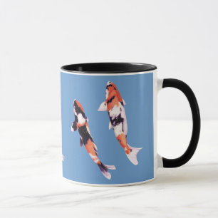 Mug bleu koi flottant