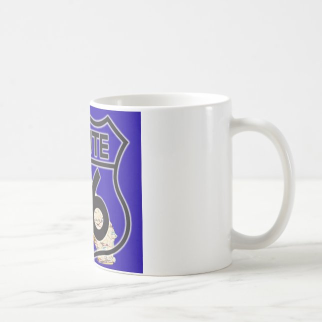 Mug Bleu la Californie de l'itinéraire 66 (Droite)