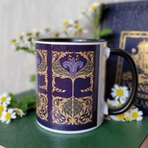 Mug Bleu Lily Art Nouveau