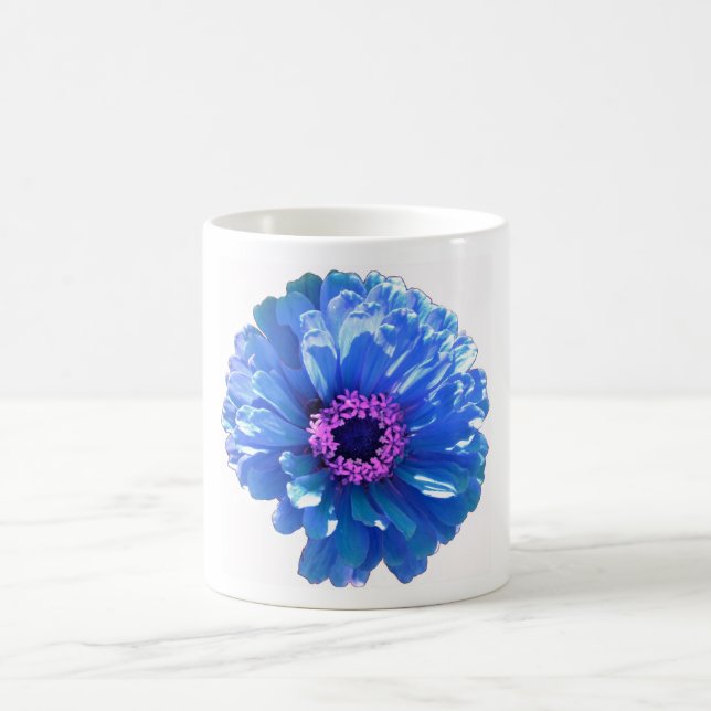Mug Bleu marguerite bleu photo florale (Centre)
