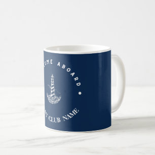 Mug Bleu Marine Ancre nautique club bateau marina