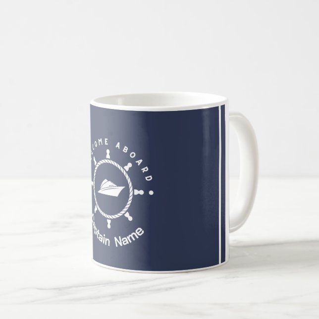 Mug Bleu Marine Ancre nautique club bateau marina (Devant droit)