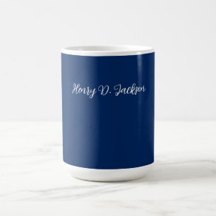 Mug Bleu marine unique écriture classique uni