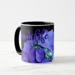 Mug Bleu mauve Hydrangeas fleurs violettes #momlife