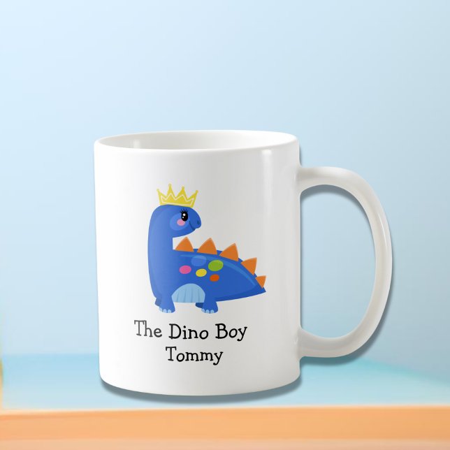 Mug Bleu mignon Le Dino Boy Kids (Créateur téléchargé)