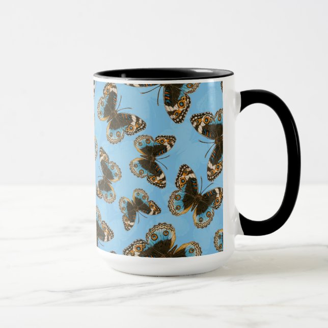 Mug Bleu motif papillon Pansy (Droite)