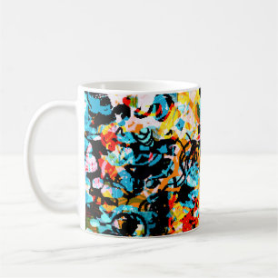 Mug Bleu, noir, blanc, orange. Bright continu 