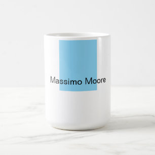Mug Bleu Noir Blanc Simple Élégant Nom Personnel
