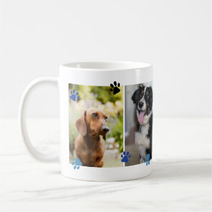 Mug Bleu noir mignonne Empreintes de pattes quatre ani