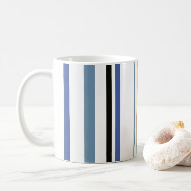 Mug Bleu or et blanc de la plage (Avec donut)