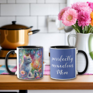 Mug Bleu Parfaitement Meowvelous Maman Chat Fête des M