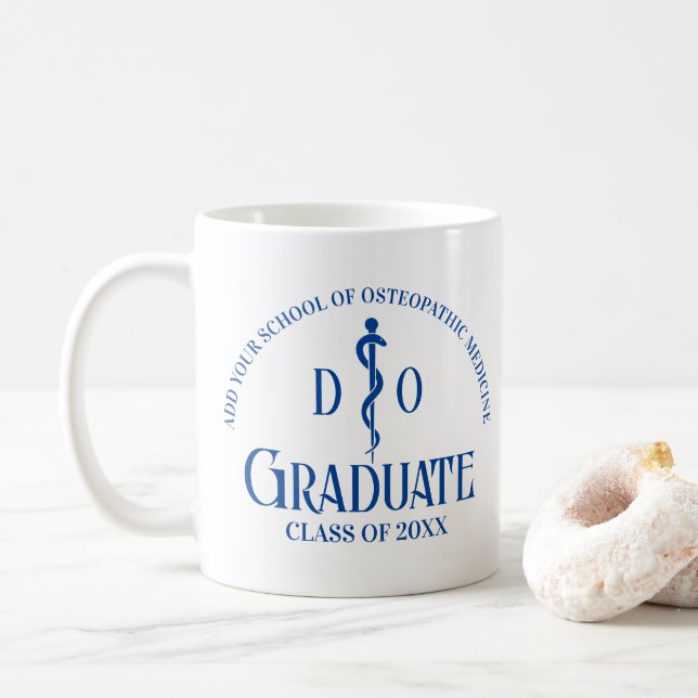 Mug Bleu personnalisé Ostéopathie Médicale de l'école (Avec donut)