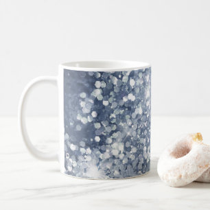 Mug Bleu Poussiéreux Argent Paillettes Brillantes